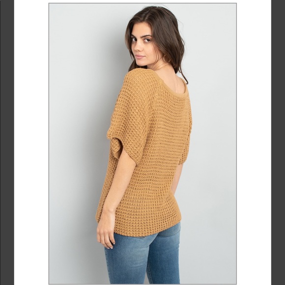 kimono sleeve open weave sweater - Picture 3 of 4